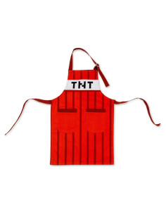 Delantal de Cocina Minecraft TNT Rojo para Niños - 61.3x41.9cm