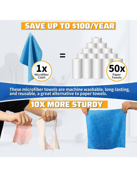 Toallas de Microfibra HOMERHYME 75 Piezas 29.2x29.2cm