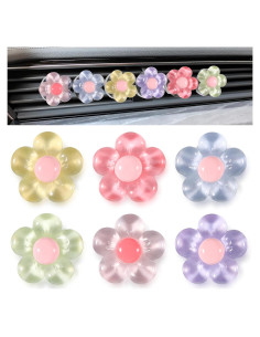6 Clips de Flor para Ventilación de Coche Piriuuo Multicolor