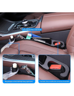 Relleno de Espacio para Asiento de Automóvil Supin - 2 Piezas Negro 2