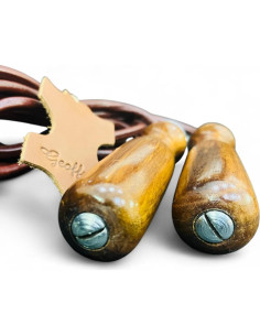 Cuerda de Salto Geoffrey 2.74m Cuero de Vaca Marrón Vintage 2