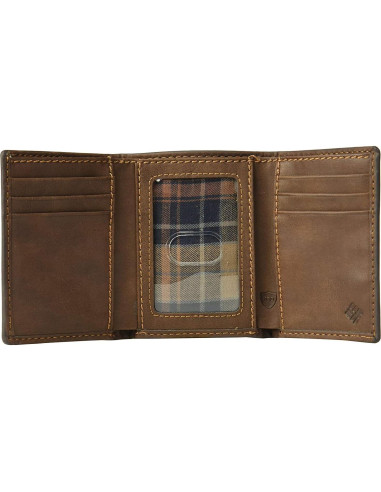 Billetera Trifold RFID Hombre Columbia Marrón Casual