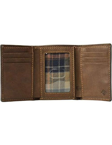 Billetera Trifold RFID Hombre Columbia Marrón Casual