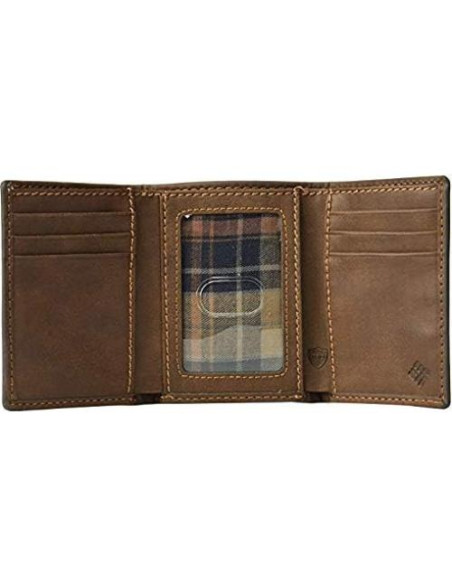 Billetera Trifold RFID Hombre Columbia Marrón Casual