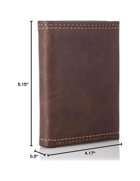 Billetera Trifold RFID Hombre Columbia Marrón Casual