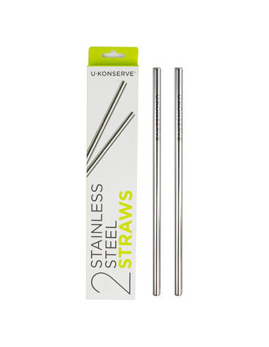 Popotes Reutilizables de Acero Inoxidable U-Konserve 21.6 cm - Set de 2