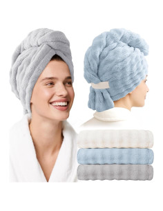 Toallas de Microfibra para el Cabello ROLSHOL - Paquete de 3