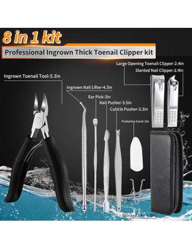 Juego de Pedicura Profesional Fvbber 8 Piezas Uñas Gruesas