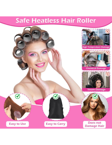 Juego de Rulos Autoadhesivos OJXKZ 50 Piezas para Cabello