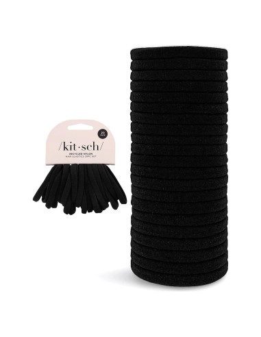 Bandas para el Cabello Kitsch Negras Sin Daño - 20 Unidades