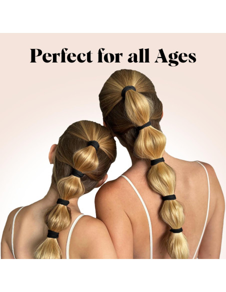 Bandas para el Cabello Kitsch Negras Sin Daño - 20 Unidades