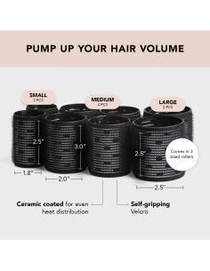 Rizadores Térmicos de Cerámica Kitsch Pro - 8 Piezas para Cabello 2