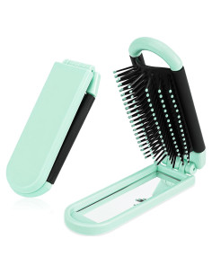 Cepillo de Pelo Plegable con Espejo Styquenzer Verde 11x4cm