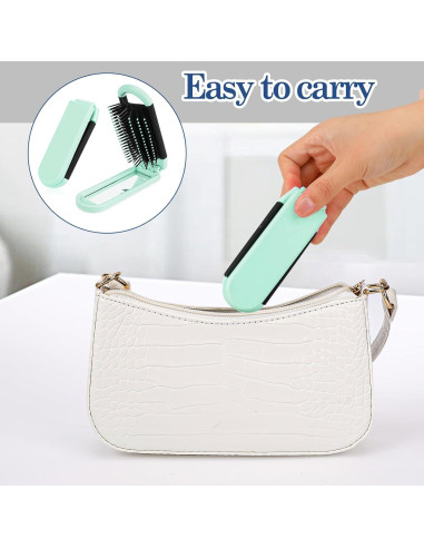 Cepillo de Pelo Plegable con Espejo Styquenzer Verde 11x4cm