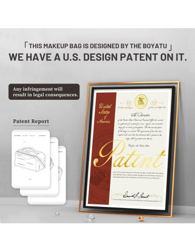 Set de 3 Bolsas de Maquillaje de Viaje BOYATU - Cuero Vegano Negro