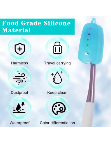 Cubiertas de Silicona TIESOME para Cepillos de Dientes - 10 Paquetes