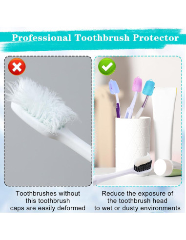 Cubiertas de Silicona TIESOME para Cepillos de Dientes - 10 Paquetes