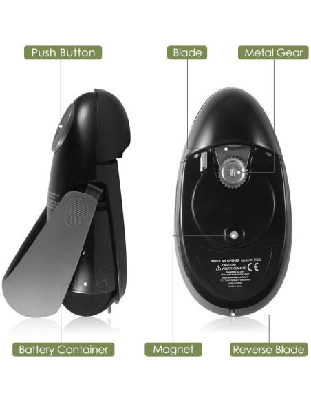 Abrelatas Eléctrico Automático Genérico 70W Negro Ergonomico