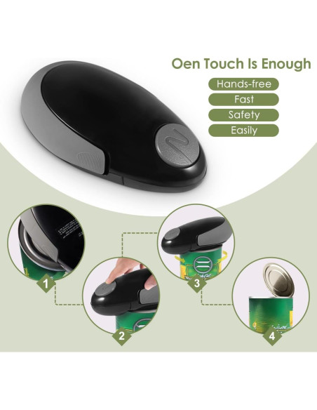 Abrelatas Eléctrico Automático Genérico 70W Negro Ergonomico