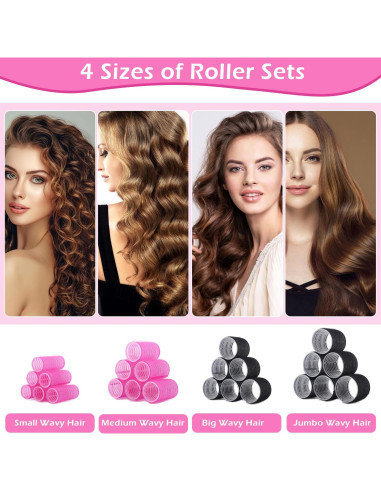 Juego de Rulos Autoadhesivos OJXKZ 50 Piezas para Cabello