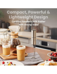 Espumador de Leche Inalámbrico Elite Gourmet EMF9SS Acero 2