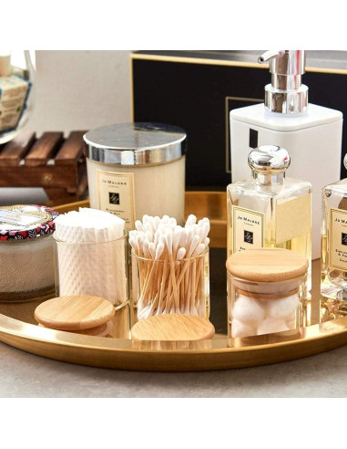 20 Tarros de Especias de Vidrio ZPGXLRZ con Tapas de Bambú 73ml