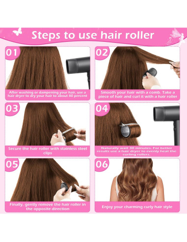 Juego de Rulos Autoadhesivos OJXKZ 50 Piezas para Cabello