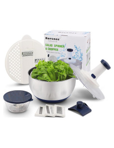 Juego de Picadora y Centrifugadora Rorence 5QT Acero Inoxidable