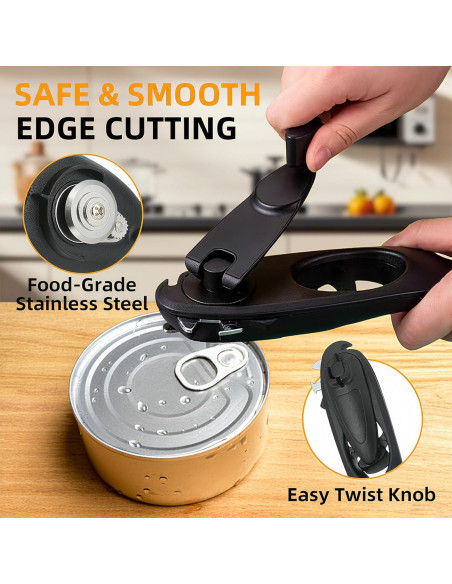 Abrelatas Multifuncional 8 en 1 TUOSANTER Negro 20x6x4 cm