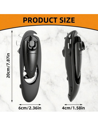 Abrelatas Multifuncional 8 en 1 TUOSANTER Negro 20x6x4 cm