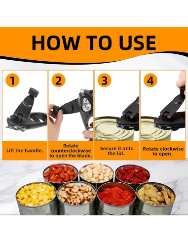 Abrelatas Multifuncional 8 en 1 TUOSANTER Negro 20x6x4 cm