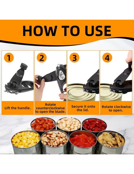 Abrelatas Multifuncional 8 en 1 TUOSANTER Negro 20x6x4 cm