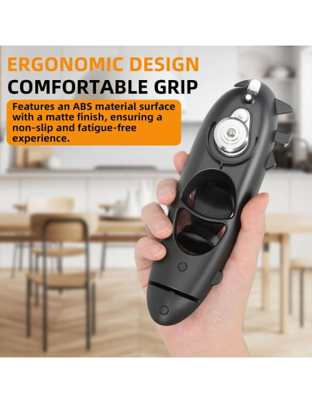 Abrelatas Multifuncional 8 en 1 TUOSANTER Negro 20x6x4 cm