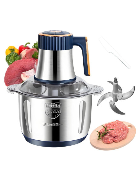 Picadora de Alimentos Eléctrica Yehenarn 3L 800W Acero Inoxidable