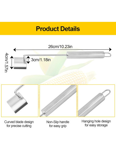 Juego de Pelador y Desgranador de Maíz YFANITI - Acero Inoxidable