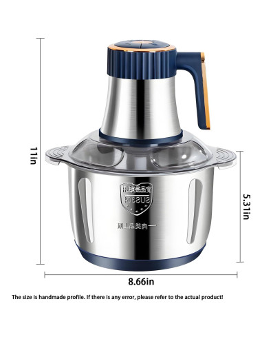 Picadora de Alimentos Eléctrica Yehenarn 3L 800W Acero Inoxidable