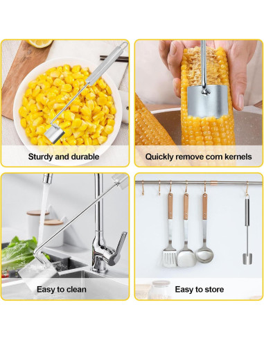 Juego de Pelador y Desgranador de Maíz YFANITI - Acero Inoxidable