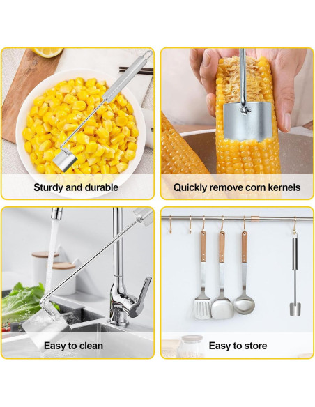 Juego de Pelador y Desgranador de Maíz YFANITI - Acero Inoxidable