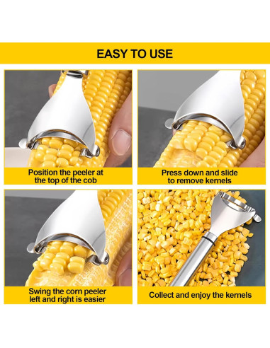 Juego de Pelador y Desgranador de Maíz YFANITI - Acero Inoxidable