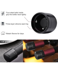 Tapones de Vino DUNLAGUE 2Pack con Sello de Silicona 2