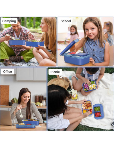 Caja Bento Azul Winproper 66oz 1960ml a Prueba de Fugas