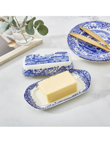 Plato de Mantequilla Spode Blue Italian 20.32x10.16 cm Porcelana