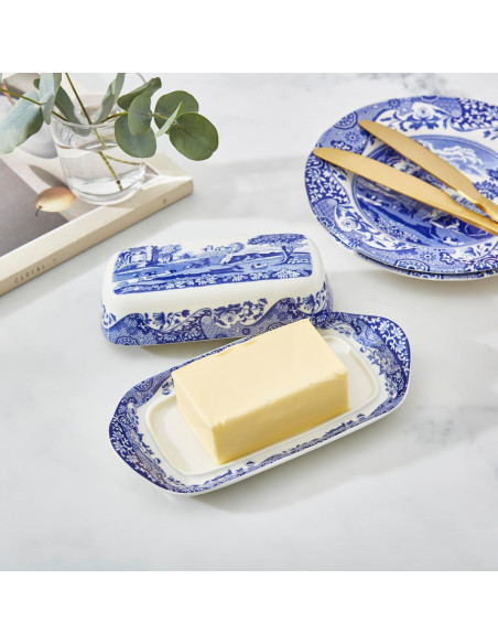 Plato de Mantequilla Spode Blue Italian 20.32x10.16 cm Porcelana
