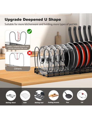 Organizador de Ollas y Sartenes Housolution Expandible 12-59 cm