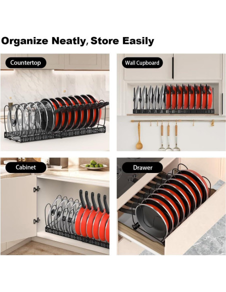 Organizador de Ollas y Sartenes Housolution Expandible 12-59 cm