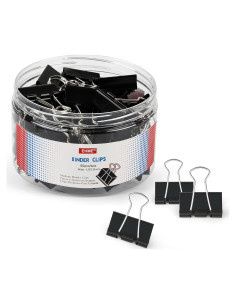 50 Clips de Carpeta Medianos EHME Negros 3.18 cm Metal