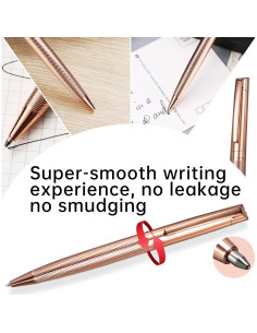 Bolígrafo Retráctil Eslye Oro Rosa 1.0mm Tinta Negra con Estuche 2