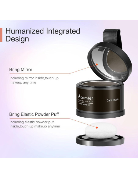 Acomler Polvo Sombra de Raíz 4g - Marrón Oscuro para Cabello Acomler Polvo Sombra de Raíz 4g - Marrón Oscuro para Cabello