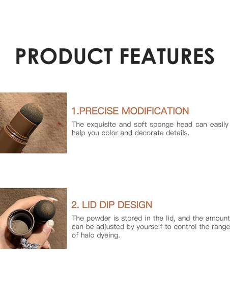 Barra de Polvo para Línea del Cabello Rosardene - Marrón Oscuro, Impermeable y Multiuso Barra de Polvo para Línea del Cabello Rosardene - Marrón Oscuro, Impermeable y Multiuso