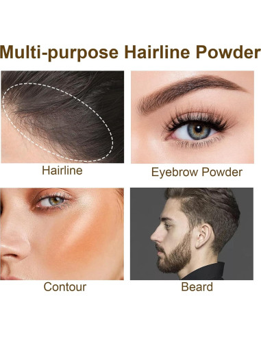 Barra de Polvo para Línea del Cabello Rosardene - Marrón Oscuro, Impermeable y Multiuso